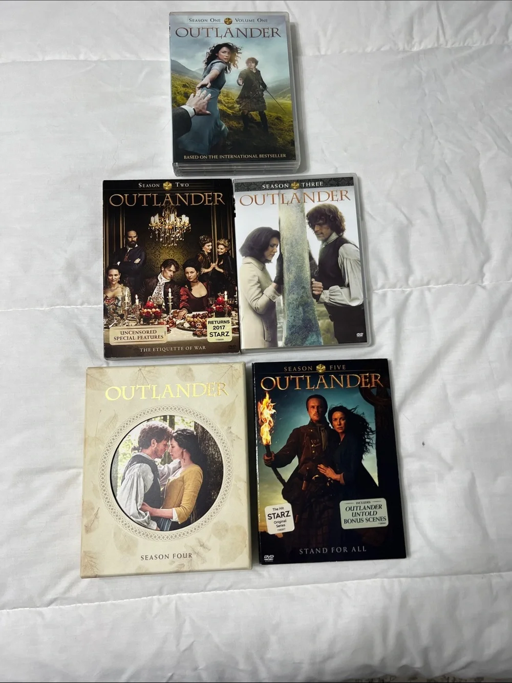 Sony Outlander DVD Set - Black, White, Gold, Beige Covers seasons 1-5
